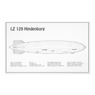LZ 129 Hindenburg – 飛行船ブループリント計画BD フォトプリント