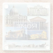 LZO002ローマ、ラツィオ、イタリア、 ガラスコースター (裏面)