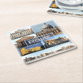 LZO002ローマ、ラツィオ、イタリア、 スクエアペーパーコースター (アングル)