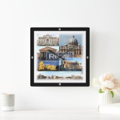 LZO002ローマ、ラツィオ、イタリア、正方形の壁時計 スクエア壁時計 (ホーム)