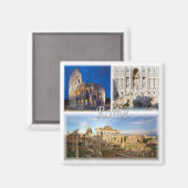 LZO005ローマ – モザイク – ラツィオ – イタリア – 冷蔵庫 マグネット (正面/裏面)