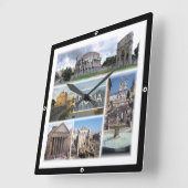 LZO006ローマ、モザイク、ラツィオ、イタリア、 スクエア壁時計 (傾斜)