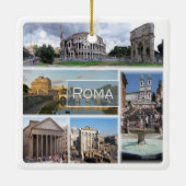 LZO006ローマ、モザイク、ラツィオ、イタリア、 セラミックオーナメント (裏面)