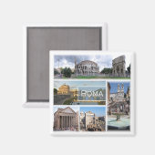 LZO006ローマ、モザイク、ラツィオ、イタリア、冷蔵庫 マグネット (正面/裏面)