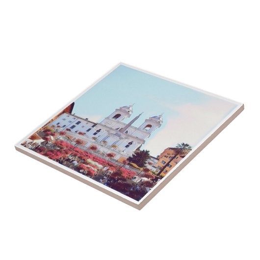 LZO007 PIAZZA DI SPAGNA，ローマ，イタリア， タイル (側面)