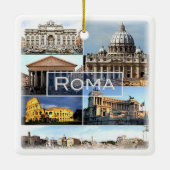 LZO010モザイク・オブ・ローマ、ラツィオ、イタリア、 セラミックオーナメント (裏面)