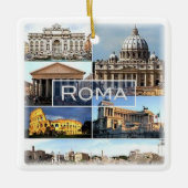 LZO010モザイク・オブ・ローマ、ラツィオ、イタリア、 セラミックオーナメント (正面)