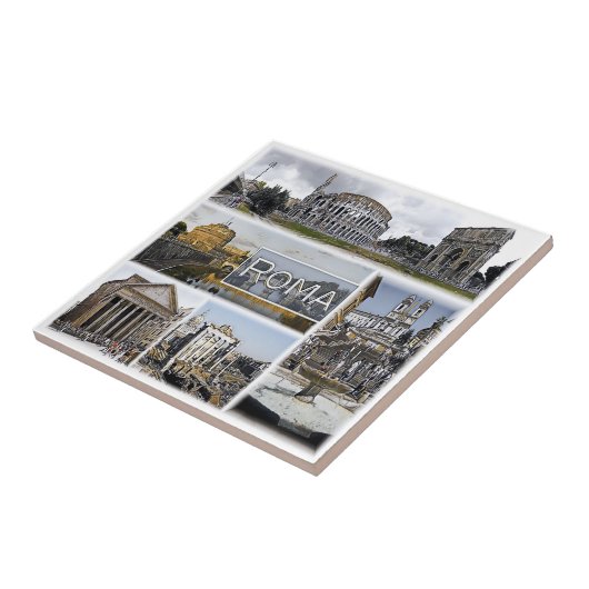 LZO012ローマ、コロッセオ、パンテオン、 タイル (側面)