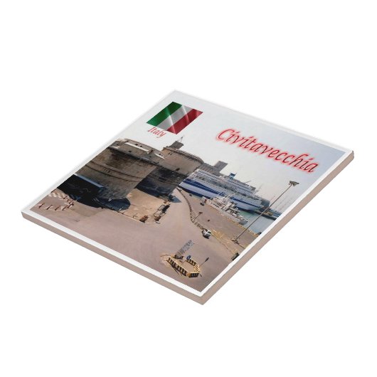 LZO014 CIVITAVECCHIA, Forte Michelangelo，ポート， タイル (側面)