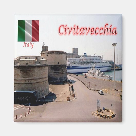 LZO014 CIVITAVECCHIA, Forte Michelangelo，ポート， マグネット (正面)