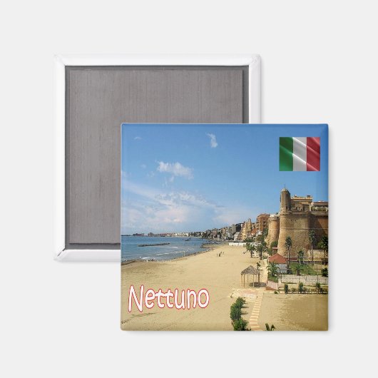 LZO027 NETTUNO Coast, Lazio,イタリア,冷蔵庫 マグネット (正面/裏面)
