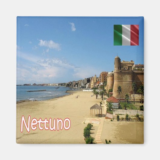 LZO027 NETTUNO Coast, Lazio,イタリア,冷蔵庫 マグネット (正面)