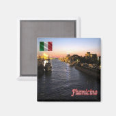 LZO030 FIUMICINO, Lazio,イタリア,冷蔵庫 マグネット (正面/裏面)