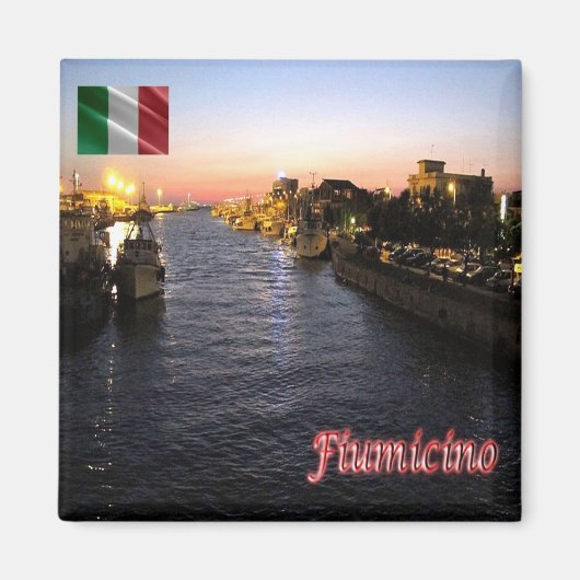 LZO030 FIUMICINO, Lazio,イタリア,冷蔵庫 マグネット (正面)