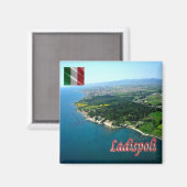 LZO031 LADISPOLI, Lazio，イタリア，冷蔵庫 マグネット (正面/裏面)