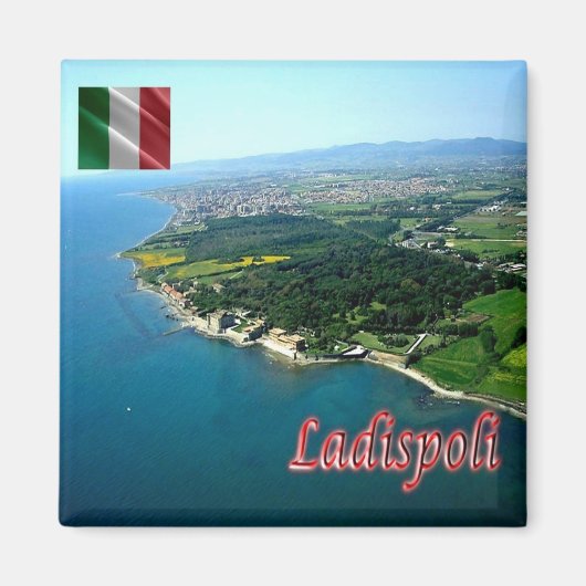 LZO031 LADISPOLI, Lazio，イタリア，冷蔵庫 マグネット (正面)