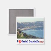 LZO038 CASTEL GANDOLFO I Love, Lazio,冷蔵庫 マグネット (正面/裏面)