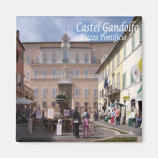 LZO040 CASTEL GANDOLFO，パパールパレス，冷蔵庫 マグネット (正面)