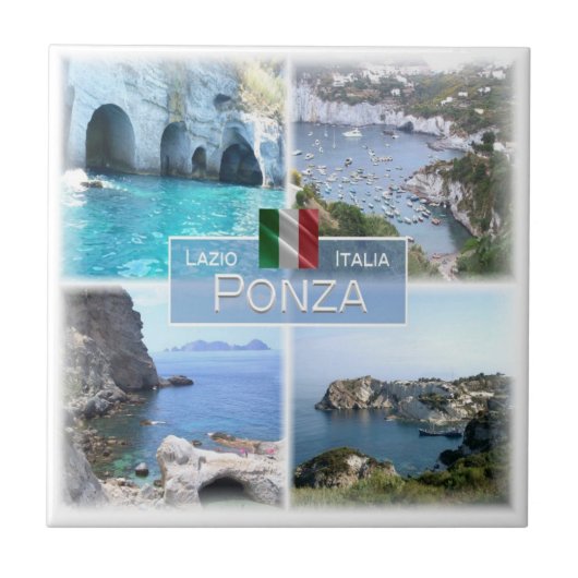 LZO044 PONZA, Lazio，イタリア， タイル (正面)