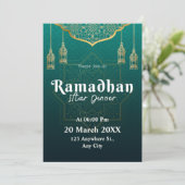 Mẫu Hình Học Màu Xanh Lá Và Trắng Ramadan Đẹp 招待状 (スタンド正面)