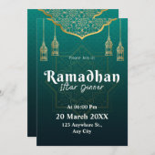 Mẫu Hình Học Màu Xanh Lá Và Trắng Ramadan Đẹp 招待状 (正面/裏面)