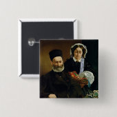 Mおよび夫人Auguste ManetのManet |のポートレート 缶バッジ (正面&裏面)