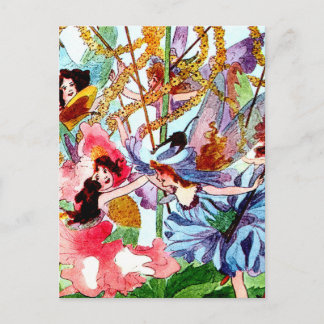Mのまわりに T Rossの「メイポール」フェアリー・アート ポストカード
