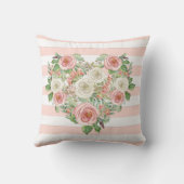 Mのモノグラム ベビーガール | 誕生情報 ハート フローラル クッション (裏面)