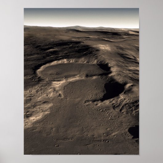Mの東ヘラス地域の3つのクレーター ポスター (正面)