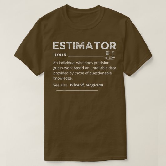 Mの見積もり定義おもしろい、引用文ジョブのタイトル Tシャツ (デザイン正面)