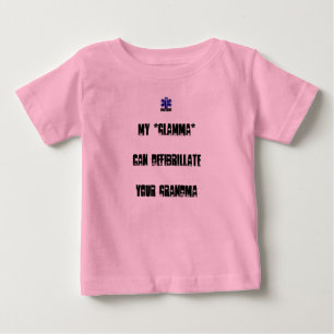 Mの*Glamma*はDefibrillateあなたの祖母できます ベビーTシャツ