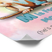 Mはサル向け – かわいい動物アルファベットポスター ポスター (角)