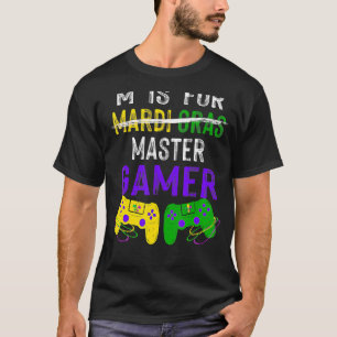 MはマスターゲーマーMardi Grasのコントローラビデオ用 Tシャツ