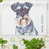 Mはミニチュア・シュナウツァーのためです キッチンタオル (折り畳み)