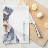 Mはミニチュア・シュナウツァーのためです キッチンタオル (四つ折り)