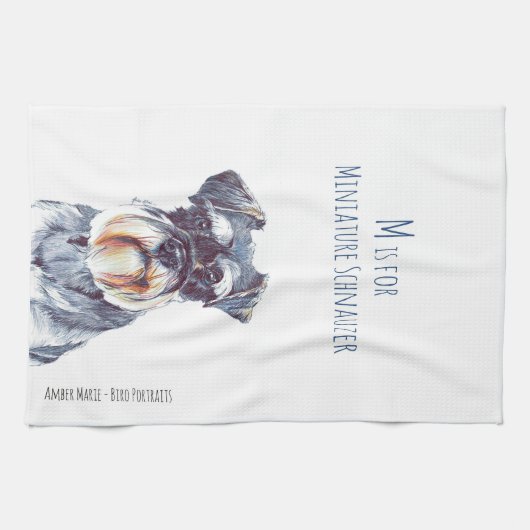 Mはミニチュア・シュナウツァーのためです キッチンタオル (横)