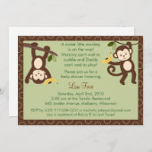 Mはモンキージャングルベイビーシャワーの招待状 招待状 (正面/裏面)