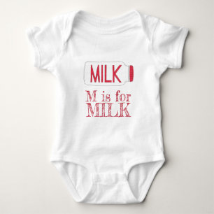MはMILK JugボトルグルメアルファベットABC用 ベビーボディスーツ
