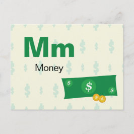 MはMoney用 – アルファベットフラッシュカード ポストカード