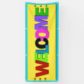 Mようこそバナー複製空中 横断幕 (縦)