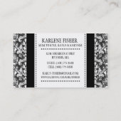 /mを呼んでいる黒い及び白人のクラシックなダマスク織のお母さん コーリングカード (裏面)