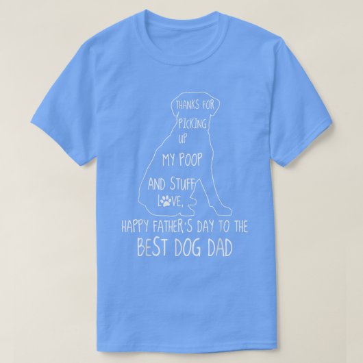 Mを拾うハッピーファーザー感謝していズデイ犬パパ Tシャツ (デザイン正面)