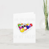 Mを見おもしろいて皮肉なプールビリヤードのスローガン カード (正面)