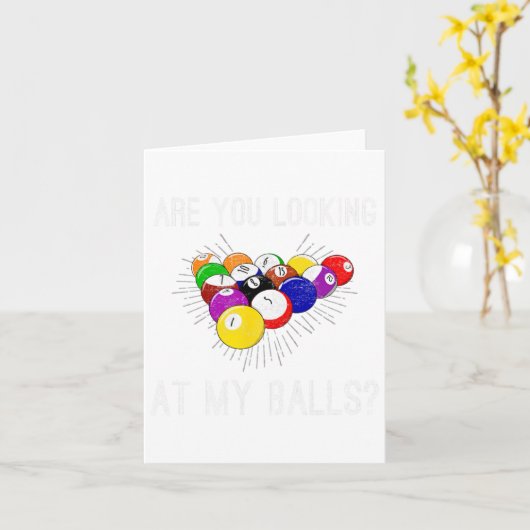 Mを見おもしろいて皮肉なプールビリヤードのスローガン カード (黄色い花)