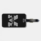 Mイニシャルパーソナライズされたシルバーモノグラムあなたの名前 ラゲッジタグ (裏面横)