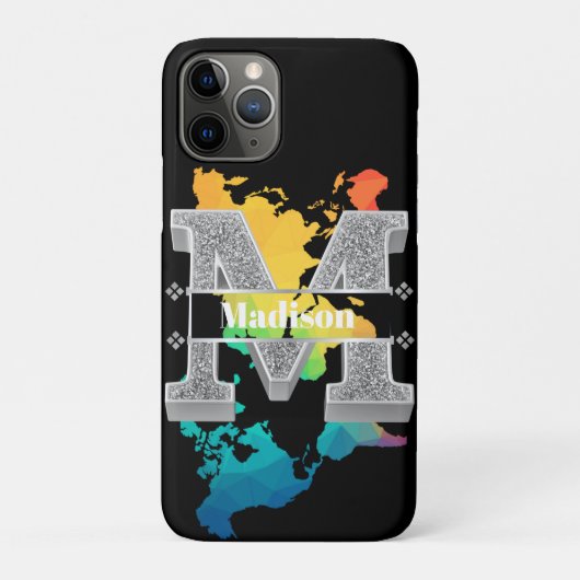 Mイニシャルパーソナライズされたシルバーモノグラムあなたの名前 Case-Mate iPhoneケース (裏)