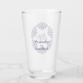 Mイニシャルボホパープルフラワーキュートガーリーかわいらし タンブラーグラス (裏面)