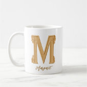 Mイニシャル伝統的名コーヒーマグ コーヒーマグカップ (左)