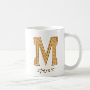 Mイニシャル伝統的名コーヒーマグ コーヒーマグカップ