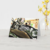 Mシリーズヴィンテージバイク カード (黄色い花)